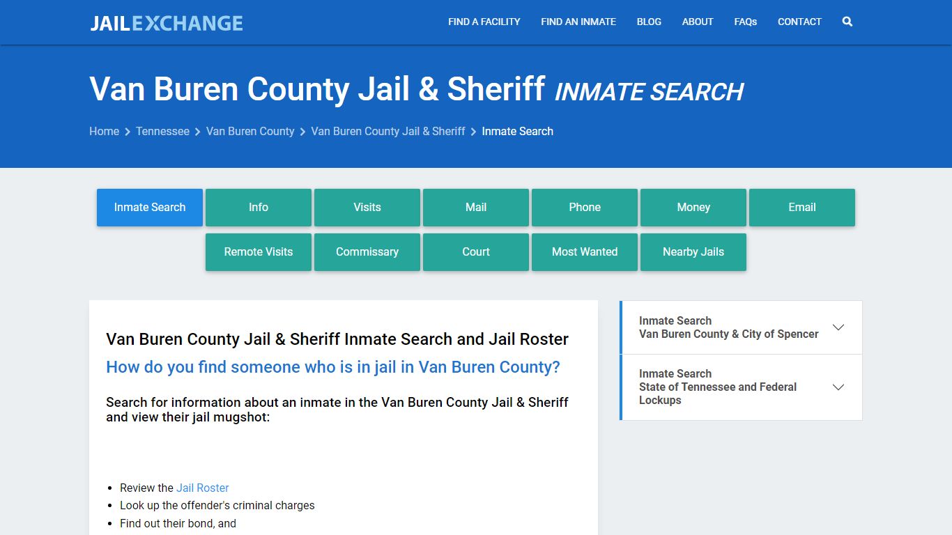 Van Buren County Jail & Sheriff Inmate Search - Jail Exchange