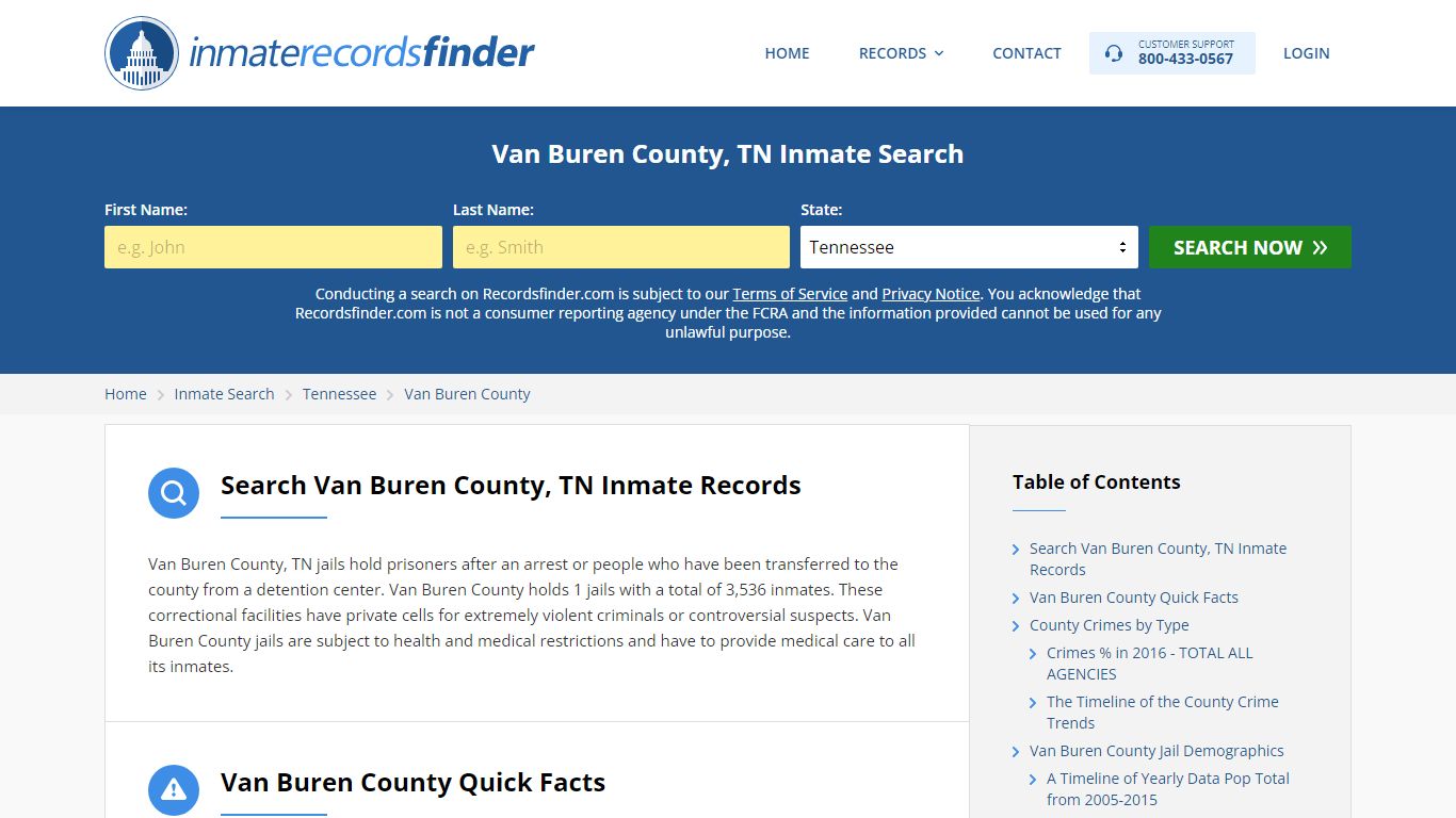 Van Buren County, TN Inmate Lookup & Jail Records Online